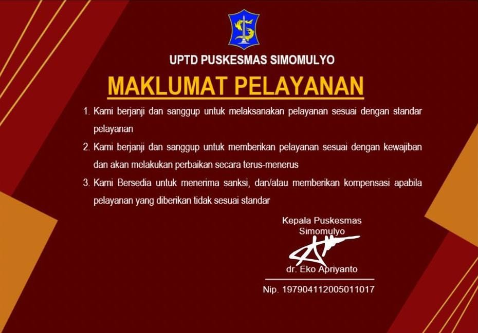 Maklumat Puskesmas Simomulyo