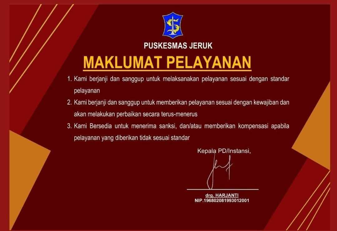 Maklumat Puskesmas Jeruk