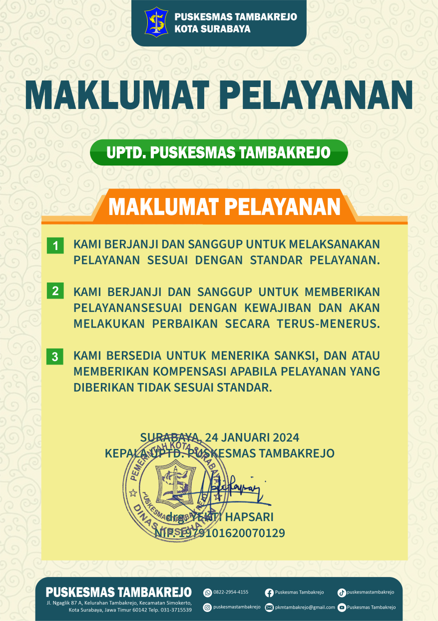 Maklumat Puskesmas Tambakrejo