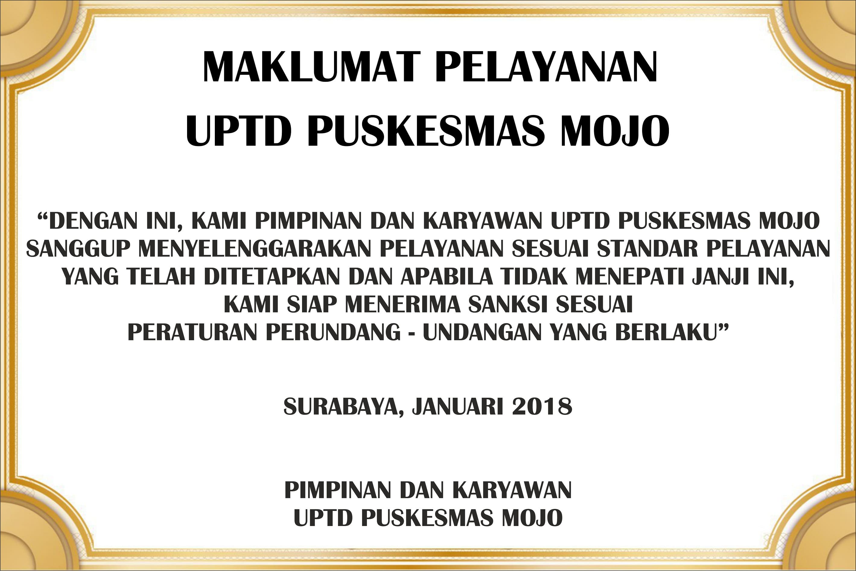 Maklumat Puskesmas Mojo