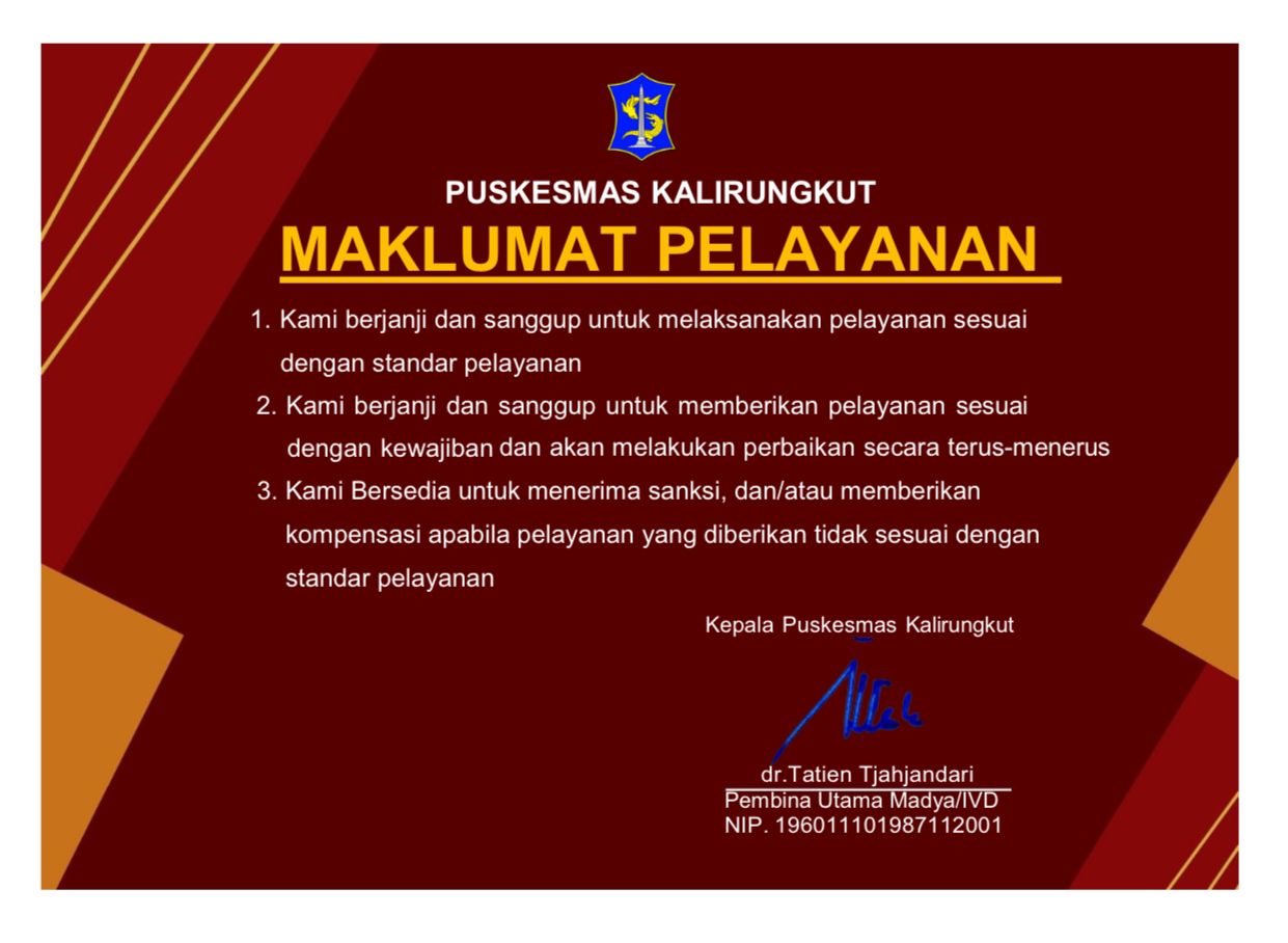 Maklumat Puskesmas Kalirungkut