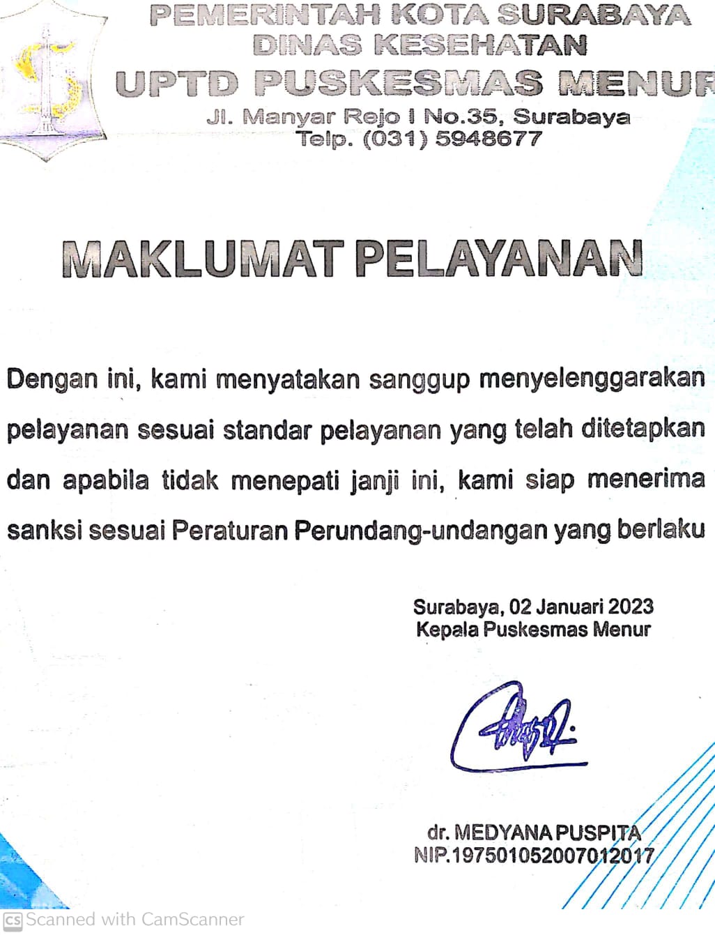 Maklumat Puskesmas Menur