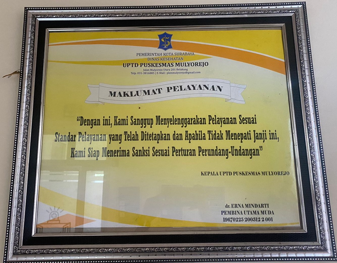 Maklumat Puskesmas Mulyorejo