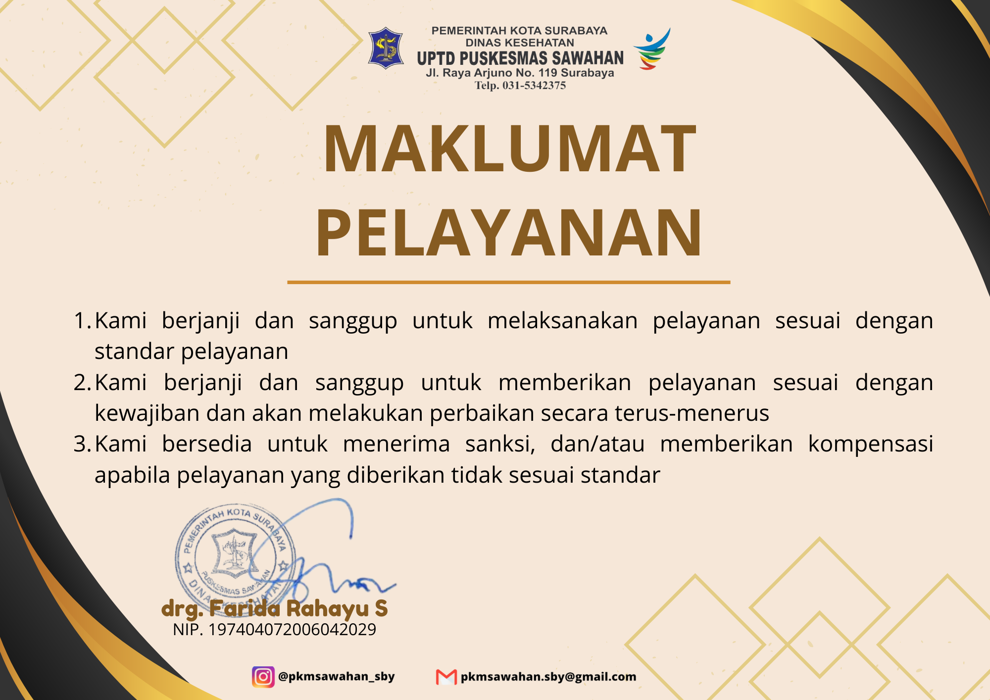 Maklumat Puskesmas Sawahan