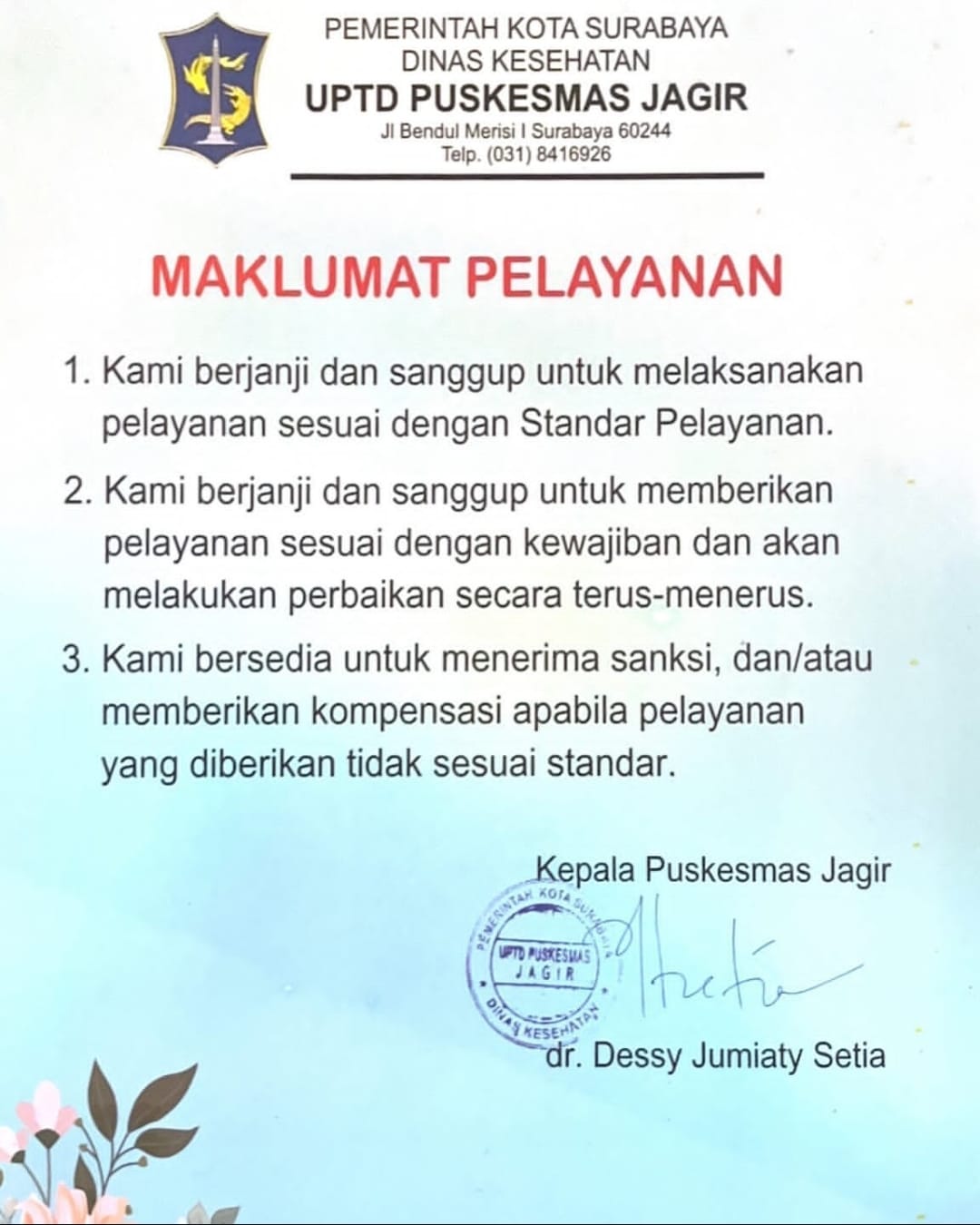 Maklumat Puskesmas Jagir