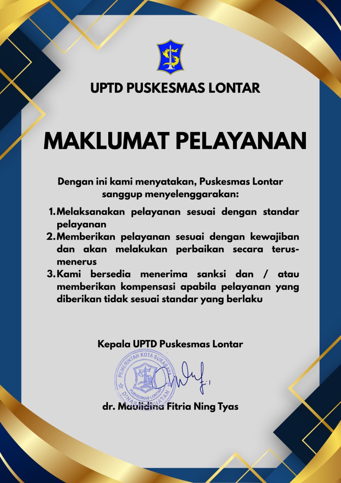 Maklumat Puskesmas Lontar